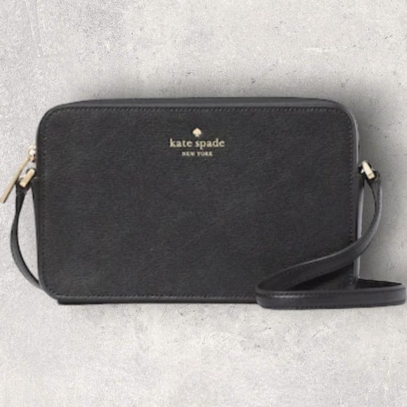 Kate Spade Sienna Refined Grain Leather Crossbody - Black - NWT - Picture 1 of 9